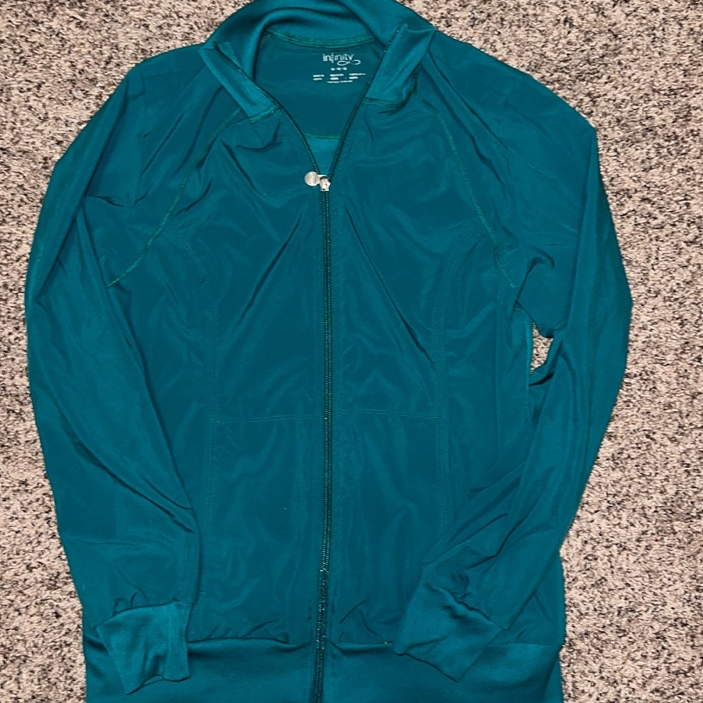 Infinity forest green scrub jacket